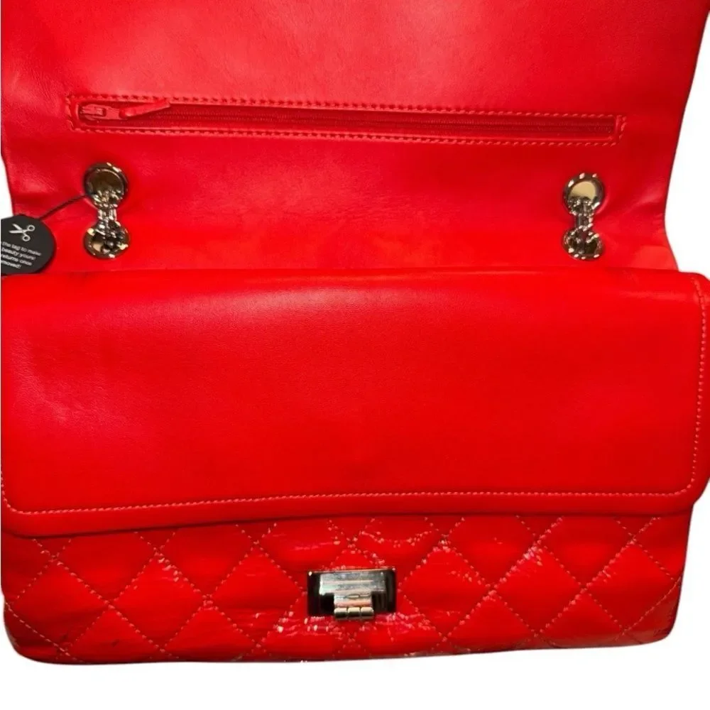 CHANEL Reissue 2.55 Medium Red Quilted Leather Dbl FlapBag w/COA